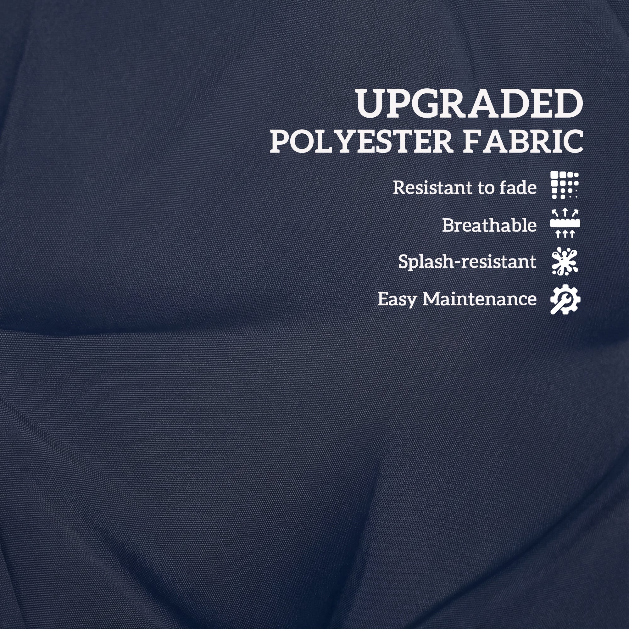 Outsunny 2-Piece Seat Cushion Replacement with Backrest, Garden Patio Chair Cushions Set with Ties, Dark Blue