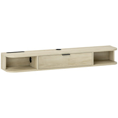 HOMCOM 120 cm Floating TV Unit for TVs up to 50 Inch - Natural