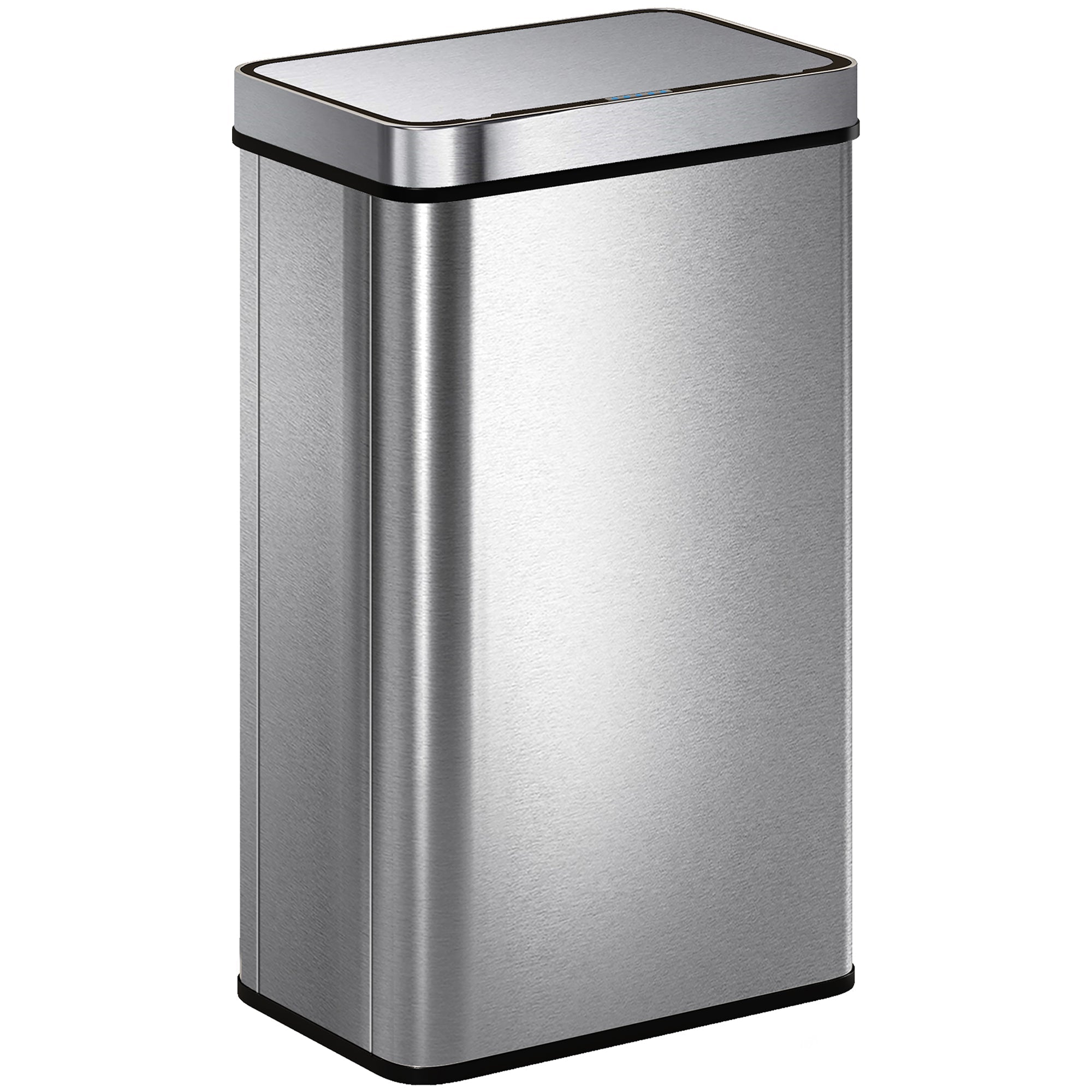 HOMCOM 60 L Sensor Can,  Sensor Bin with Soft-Close Lid, Fingerprint-Proof Stainless Steel, Silver Tone