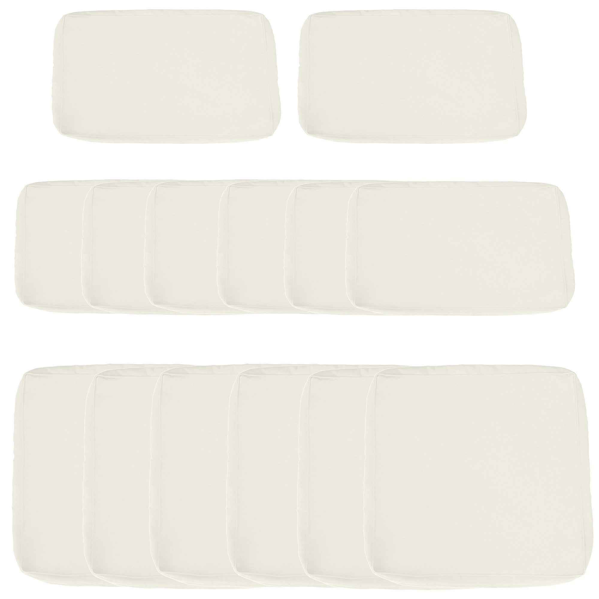 Outsunny Replacement Cushion Covers for Garden Sofa Set, Garden Rattan Sofa Cushion Polyester Cover Replacement Outdoor - No Cushion Included, Cream