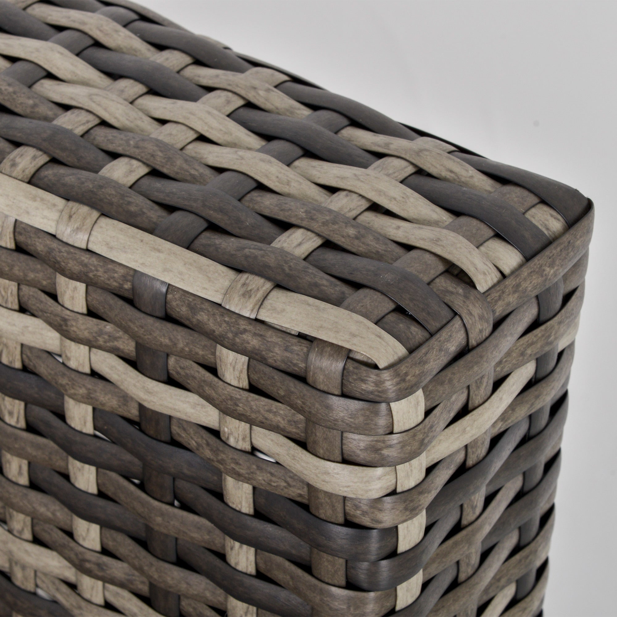 Outsunny Armless Rattan Garden Chair, Outdoor Rattan Chair with Cushions, PE Wicker Garden Furniture with Steel Frame, Adjustable Footpads for Garden, Terrace, Deep Grey