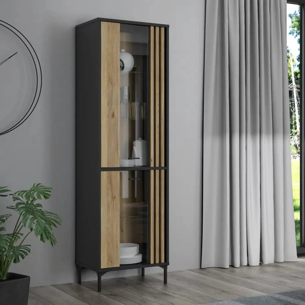 Joakimis Tall Display Cabinet 59cm in Oak Mauvella, image 2