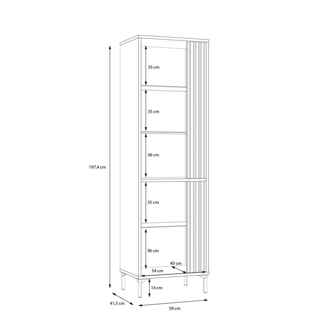Joakimis Tall Display Cabinet 59cm in Oak Mauvella, image 9