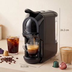HOMCOM Pod Coffee Machine for Nespresso, Dolce Gusto Capsule & Ground Coffee, Small Semi Automatic Coffee Maker, 19 Bar, 0.6L