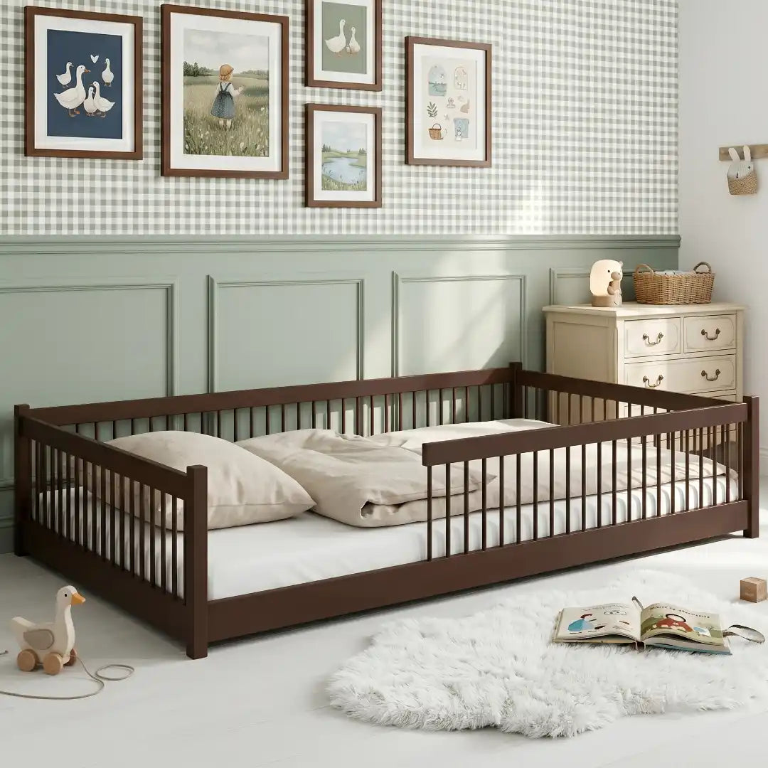 Wooden Single Bed Junior in Dark Chocolate, image 12