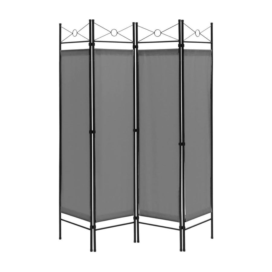 6 Feet 4-Panel Light Weight Room Divider with Polyester Cloth-Grey