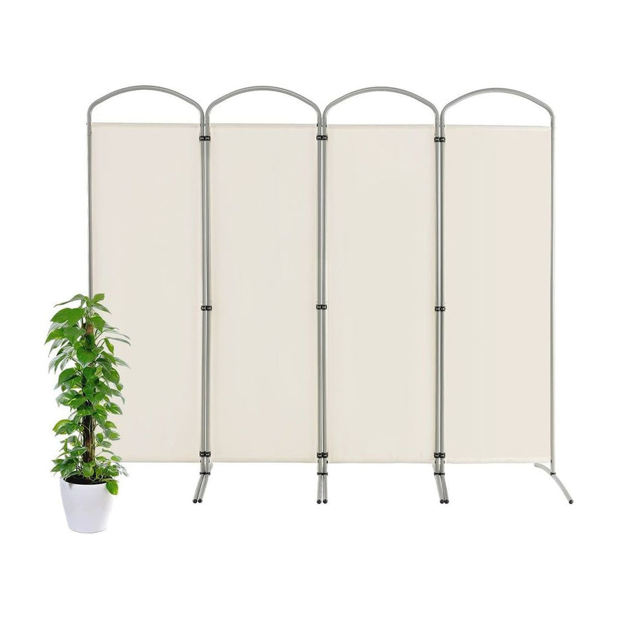 4 Panel Freestanding Folding Room Divider for Living Room Office-White