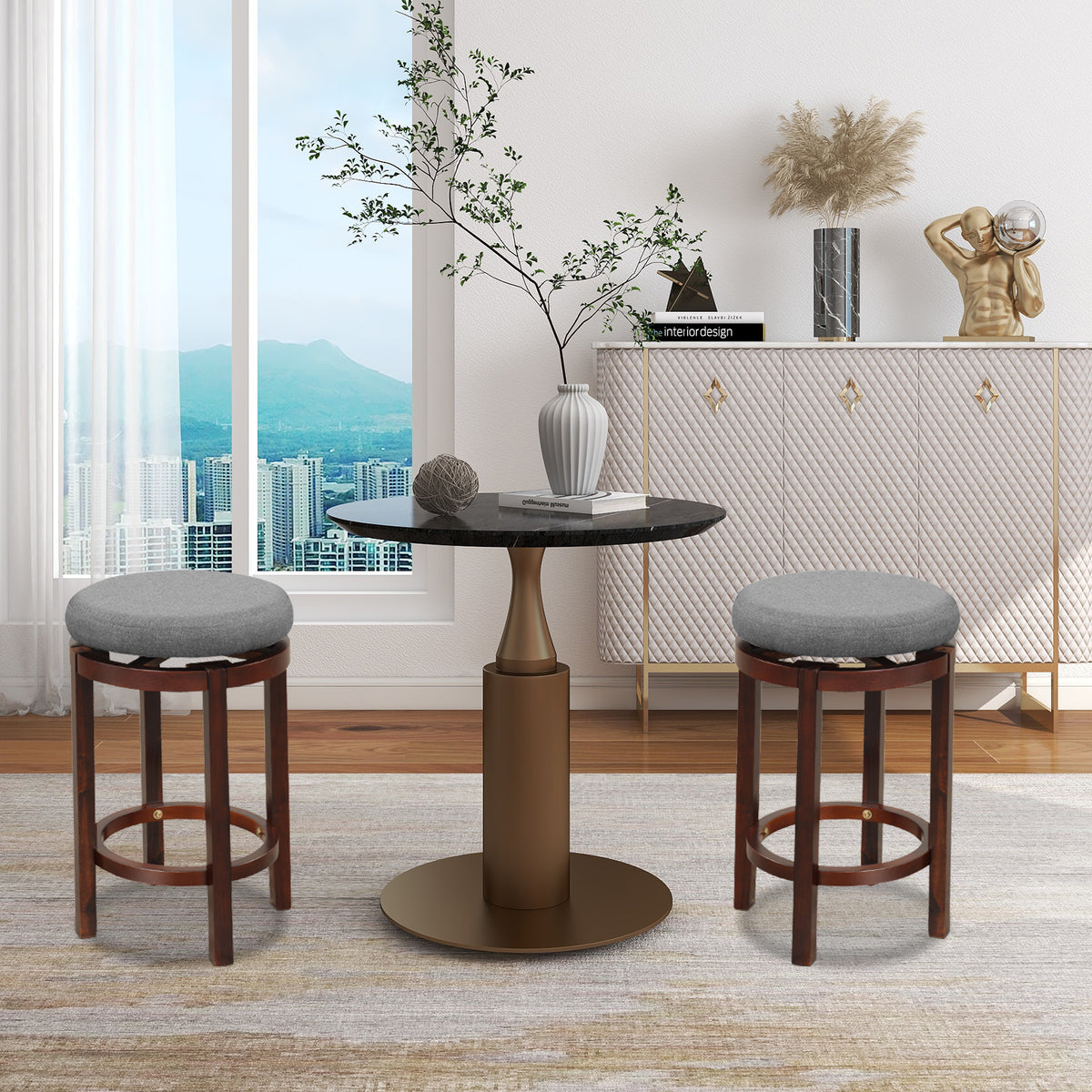 Counter Height Stool Set of 2-Grey