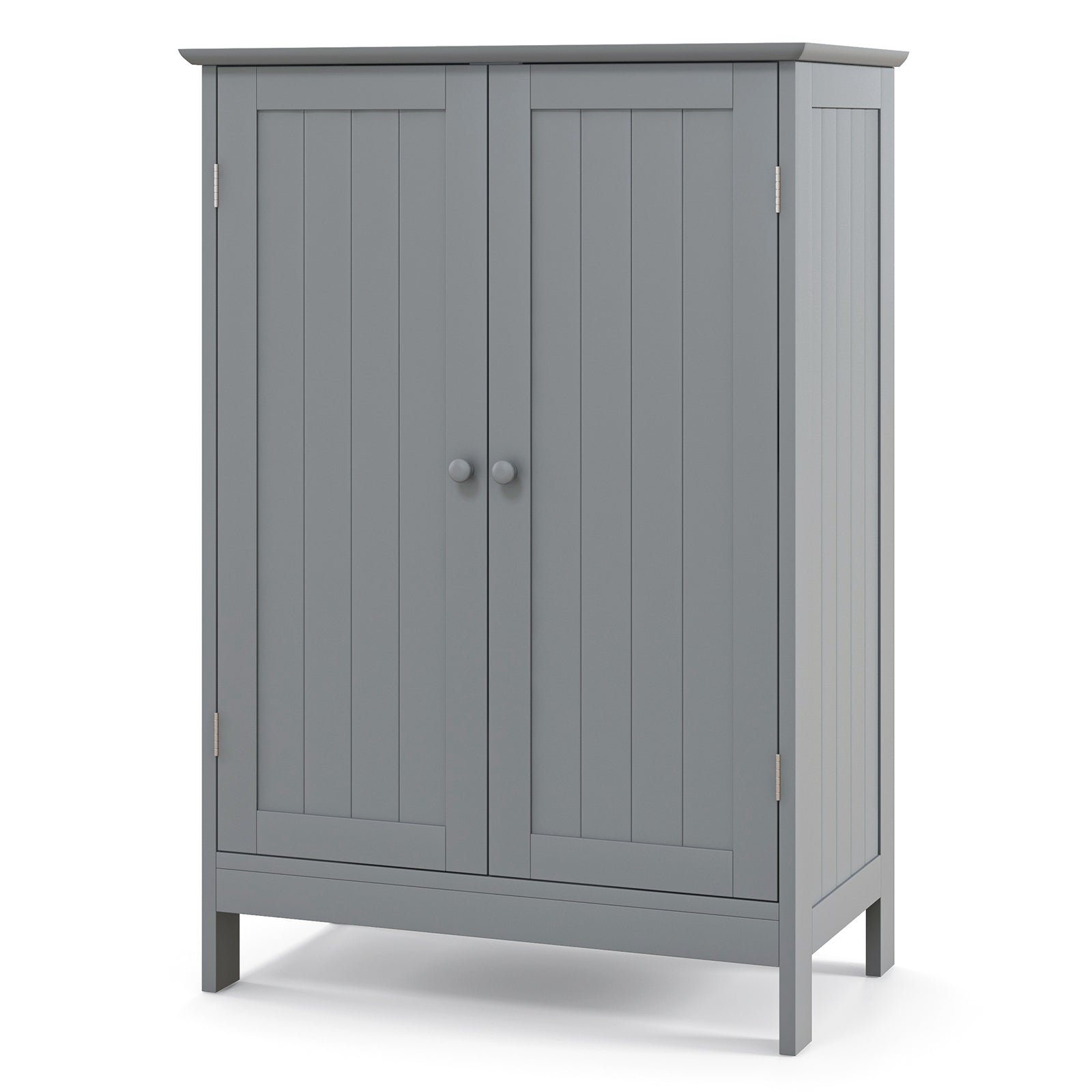 Double Door Bathroom Floor Cabinet with Shelf-Grey