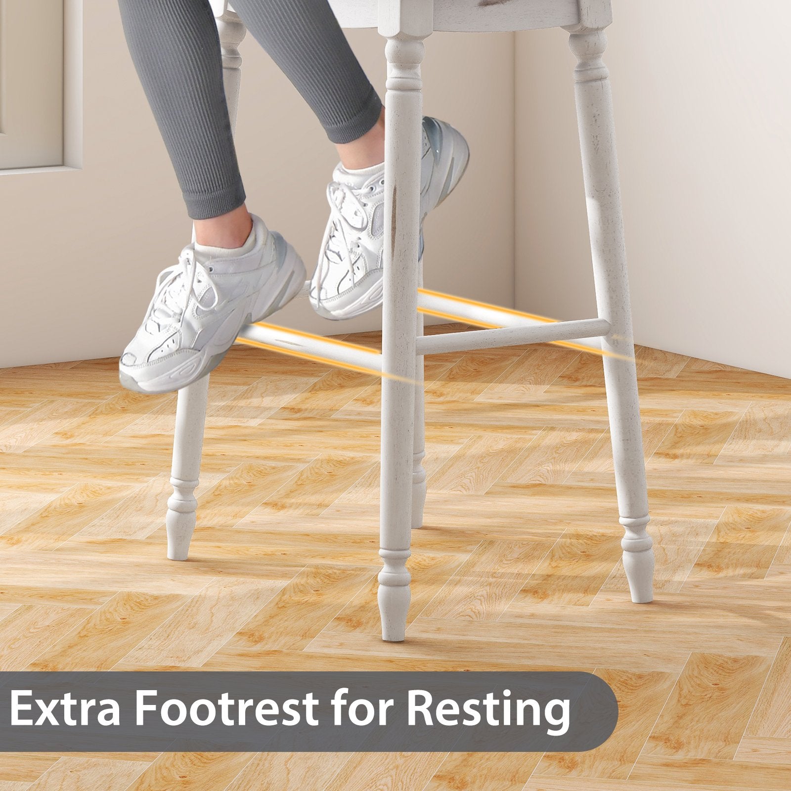 61/74 cm Upholstered Bar Stool Set of 2-74 cm