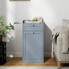 Bathroom Storage Cabinet with Drawer and Removable Hamper-Grey