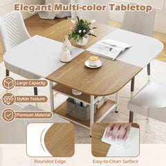 120 cm Modern Dining Table with Mix-colored Tabletop-Natural