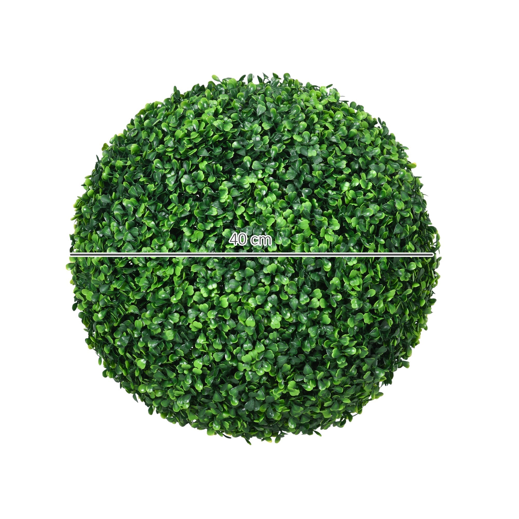 HOMCOM Set of Two Artificial Boxwood Balls Plants - Green