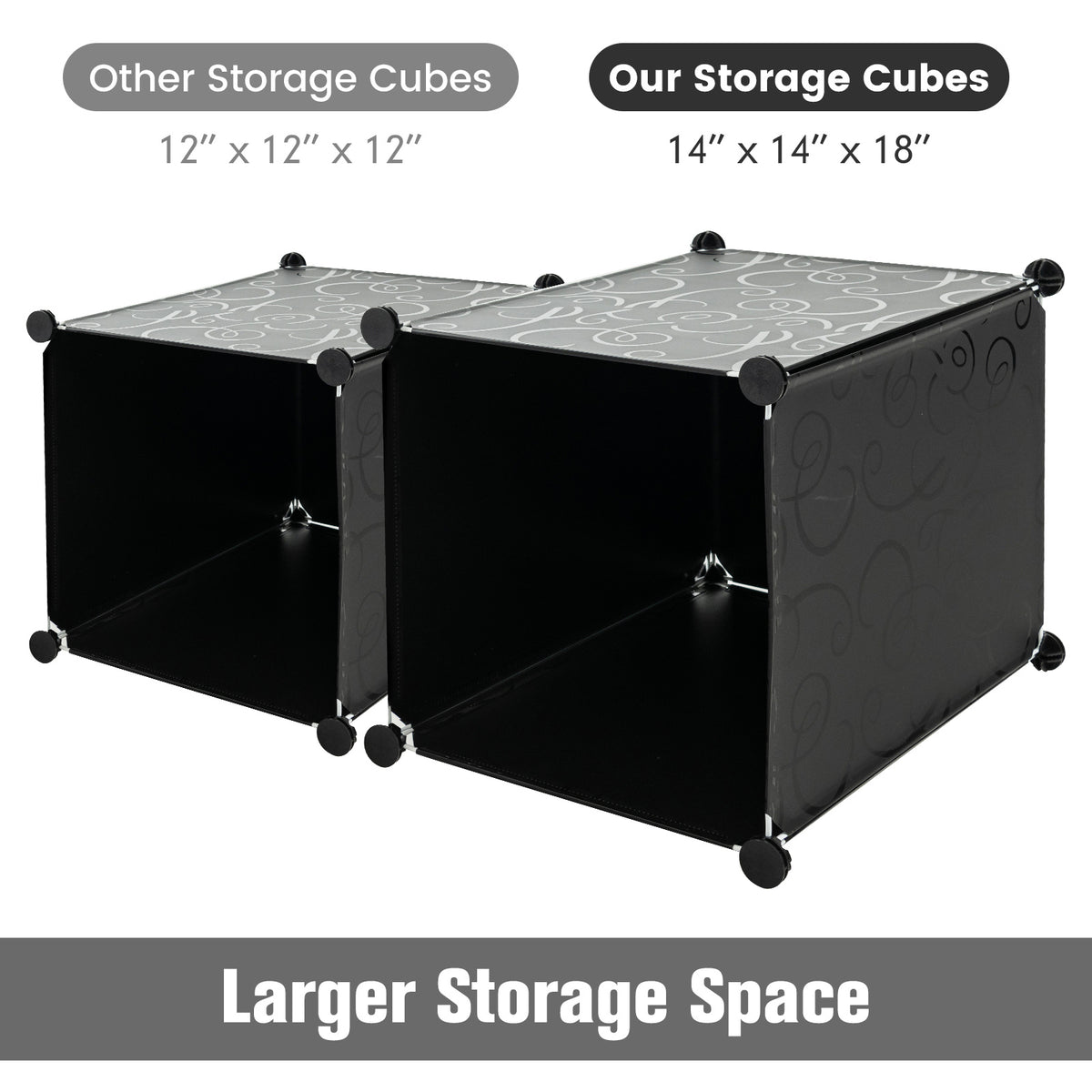 16 Cube Cabinet Storage Organizer with 2 Clothes Hanging Rails -Black & White