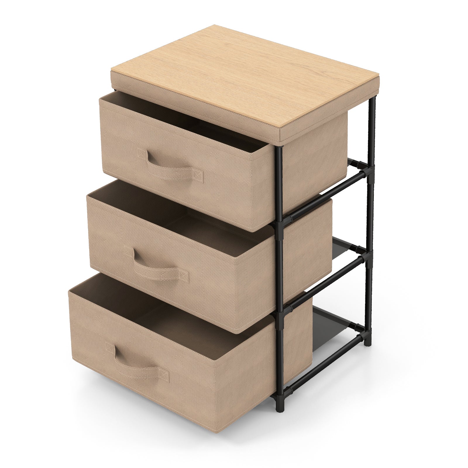 Fabric Storage Organizer Tower Unit with Removable Lid-Coffee