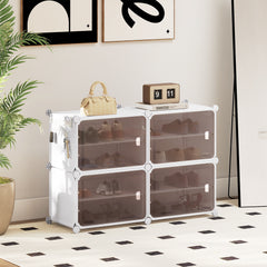 4/6/8/10 Tier Shoe Storage Cabinet with Removable Shelves-4-Tier