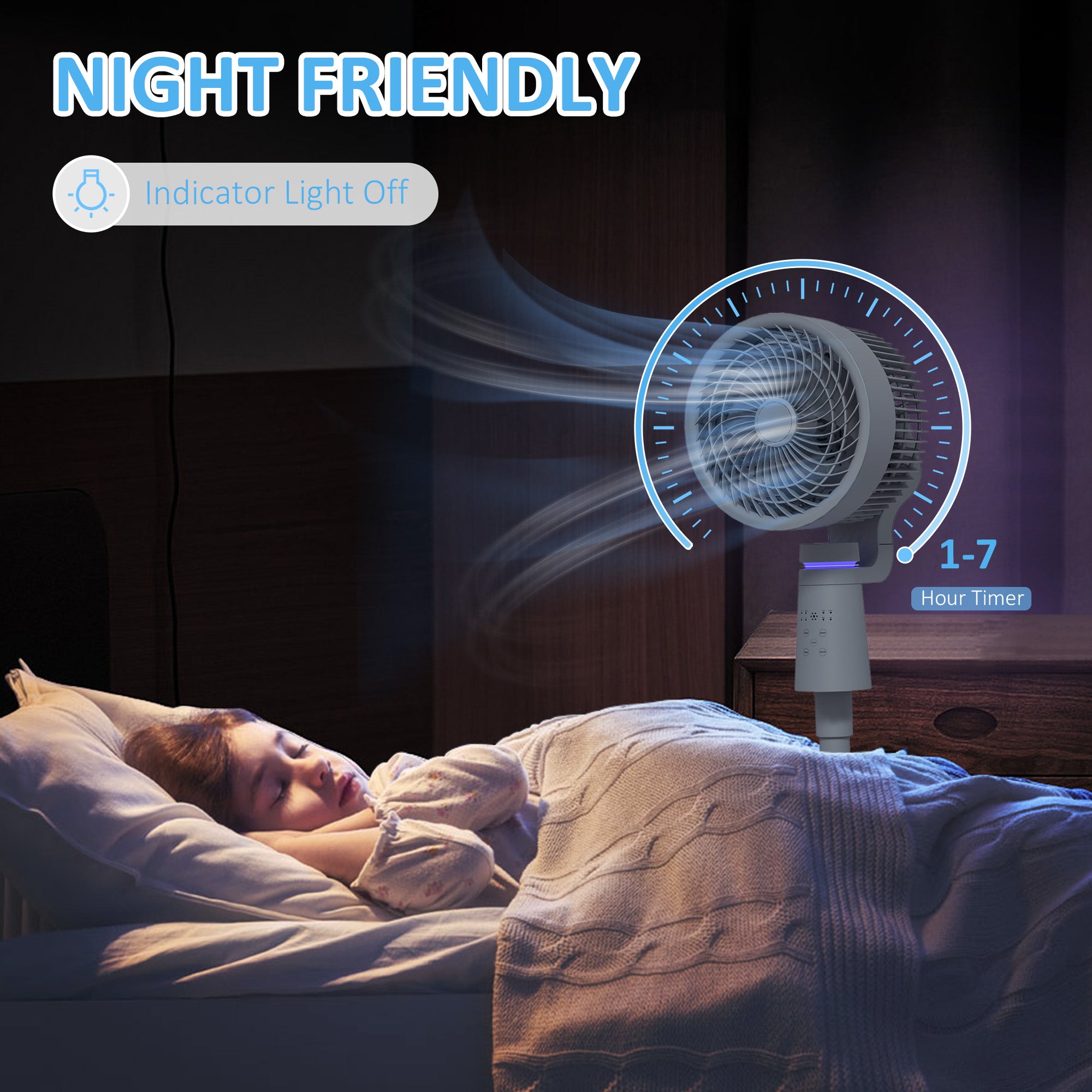 HOMCOM Pedestal Air Circulation Fan with Oscillating, Light Off, Grey