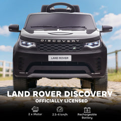 AIYAPLAY Land Rover Discovery Licensed 12V Kids Electric Car with Remote, 4 Wheel Suspension, Slow Start, Lights, Music, Black