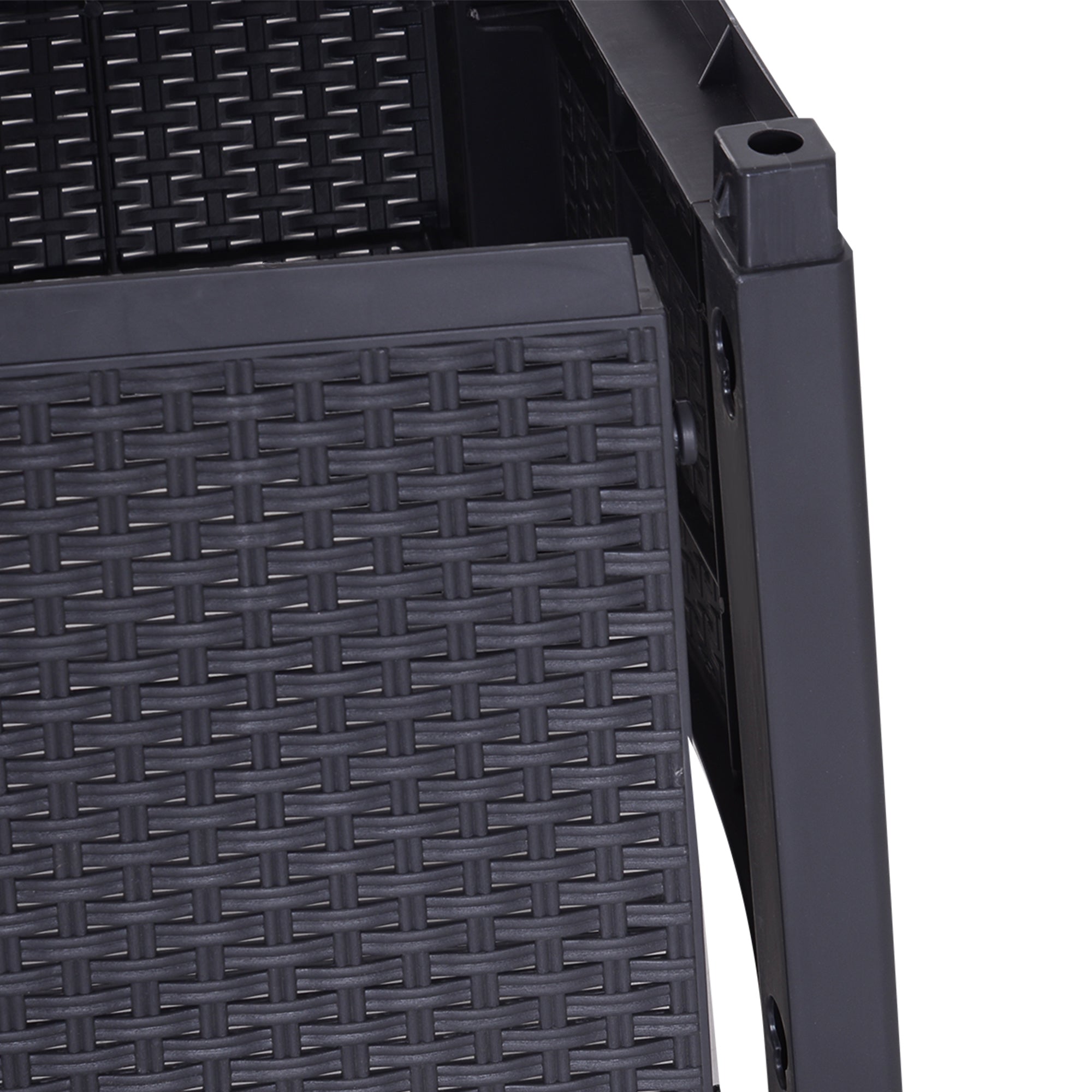 Outsunny 3 PCS Rattan Effect Garden Bistro Set 2 Chairs & Coffee Table Set with Cushion Patio Lawn Balcony Furniture - Dark Brown