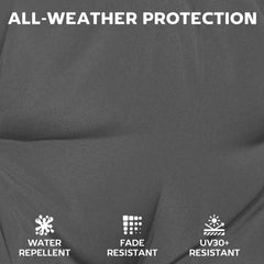 Outsunny Outdoor Seat Cushions Set of 2 with Ties, Waterproof Garden Seat Pads, Dark Grey