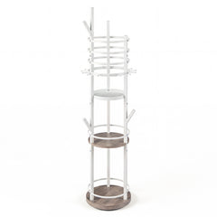 Jewelry Organizer Stand 360° Rotating Floor Jewelry Storage Rack Free Standing Jewelry Display Tower-Grey