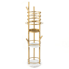 Jewelry Organizer Stand 360° Rotating Floor Jewelry Storage Rack Free Standing Jewelry Display Tower-White
