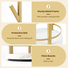 Jewelry Organizer Stand 360° Rotating Floor Jewelry Storage Rack Free Standing Jewelry Display Tower-White