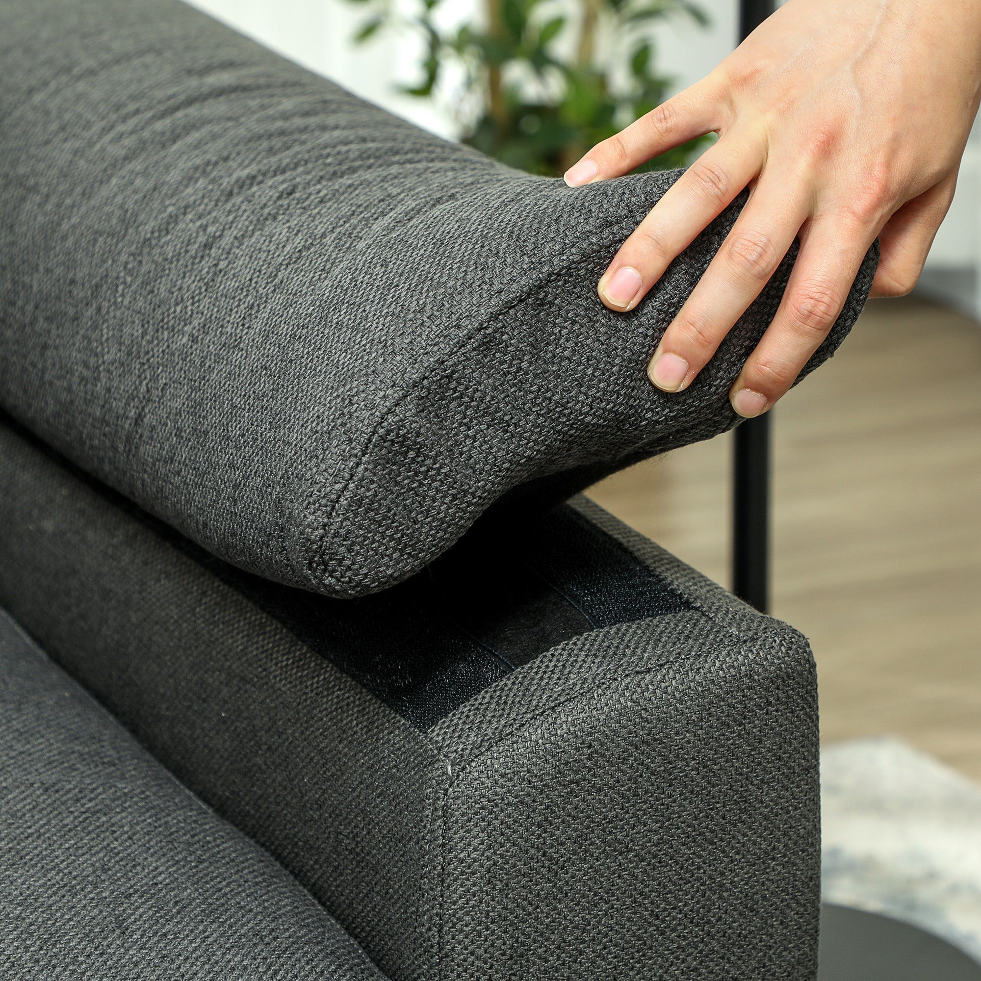 HOMCOM Pull Out Sofa Bed, Fabric 2 Seater Click Clack Sofa Bed Settee with 2 Pocket Springs, Convertible Sofa Couch with Pillows and Side Pockets for Living Room, Home Office, Charcoal Grey