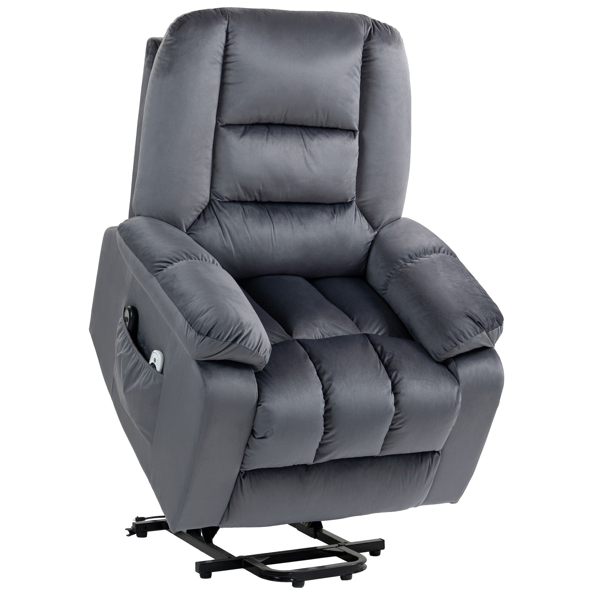 HOMCOM Leathaire Eight Massage Point Armchair, with Heat and Reclining Back - Grey