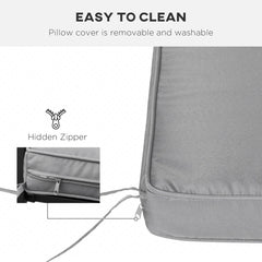Outsunny 2 Seater Garden Bench Cushion -Light Grey