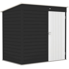 Outsunny 6 x 4ft Metal Garden Storage Shed, Outdoor Tool Storage Shed with Lockable Door and Gloves for Garden, Patio, Dark Grey