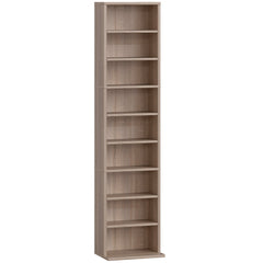 HOMCOM 260 Narrow CD Storage Unit - Natural Wood Finish
