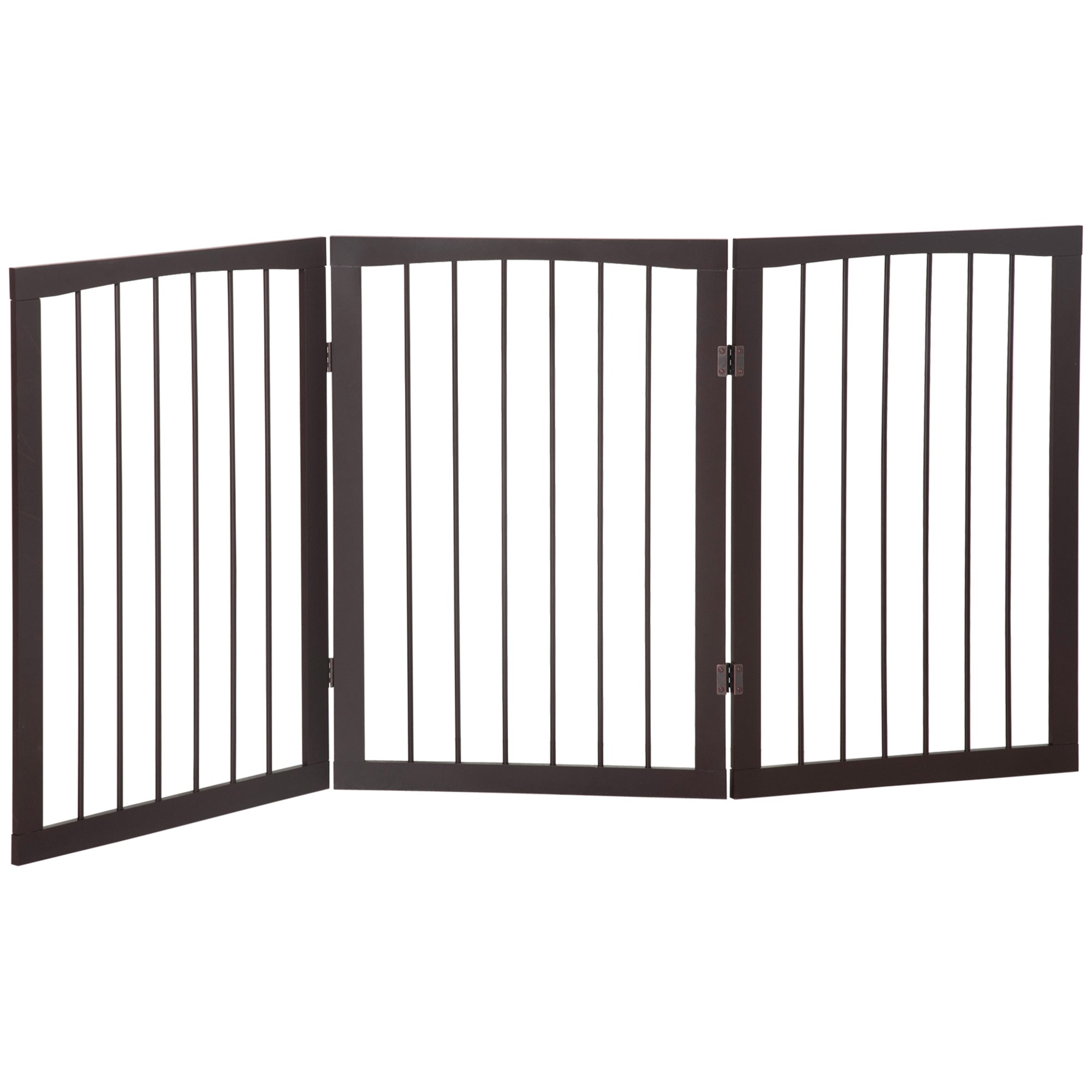 PawHut 3 Panel Stair Gate Foldable Dog Door Gate Indoor Free Standing Safety Gate Pet Barrier 76cm Height