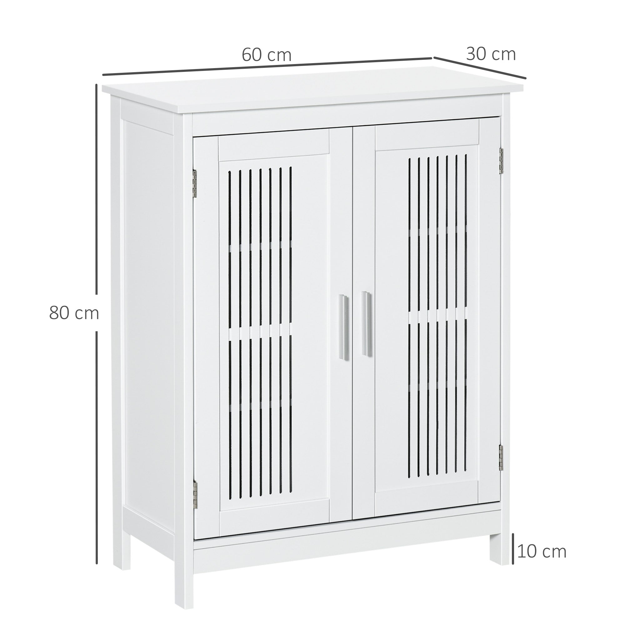 kleankin Modern Bathroom Floor Cabinet - White