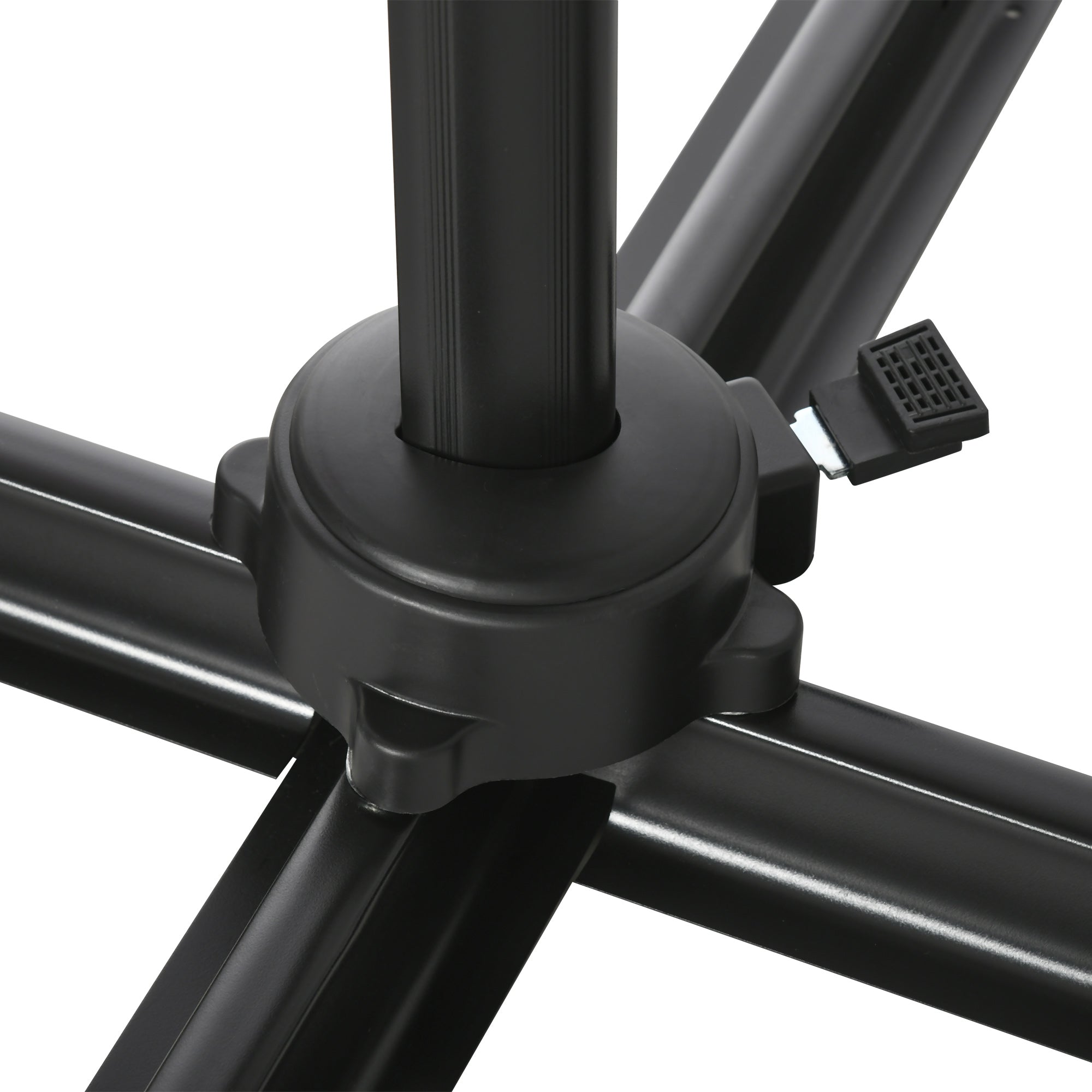 Outsunny 2.5 x 2.5m Patio Offset Parasol Umbrella Cantilever Hanging Aluminium Sun Shade Canopy Shelter 360√Ç¬∞ Rotation with Crank Handle and Cross Base, Cream White