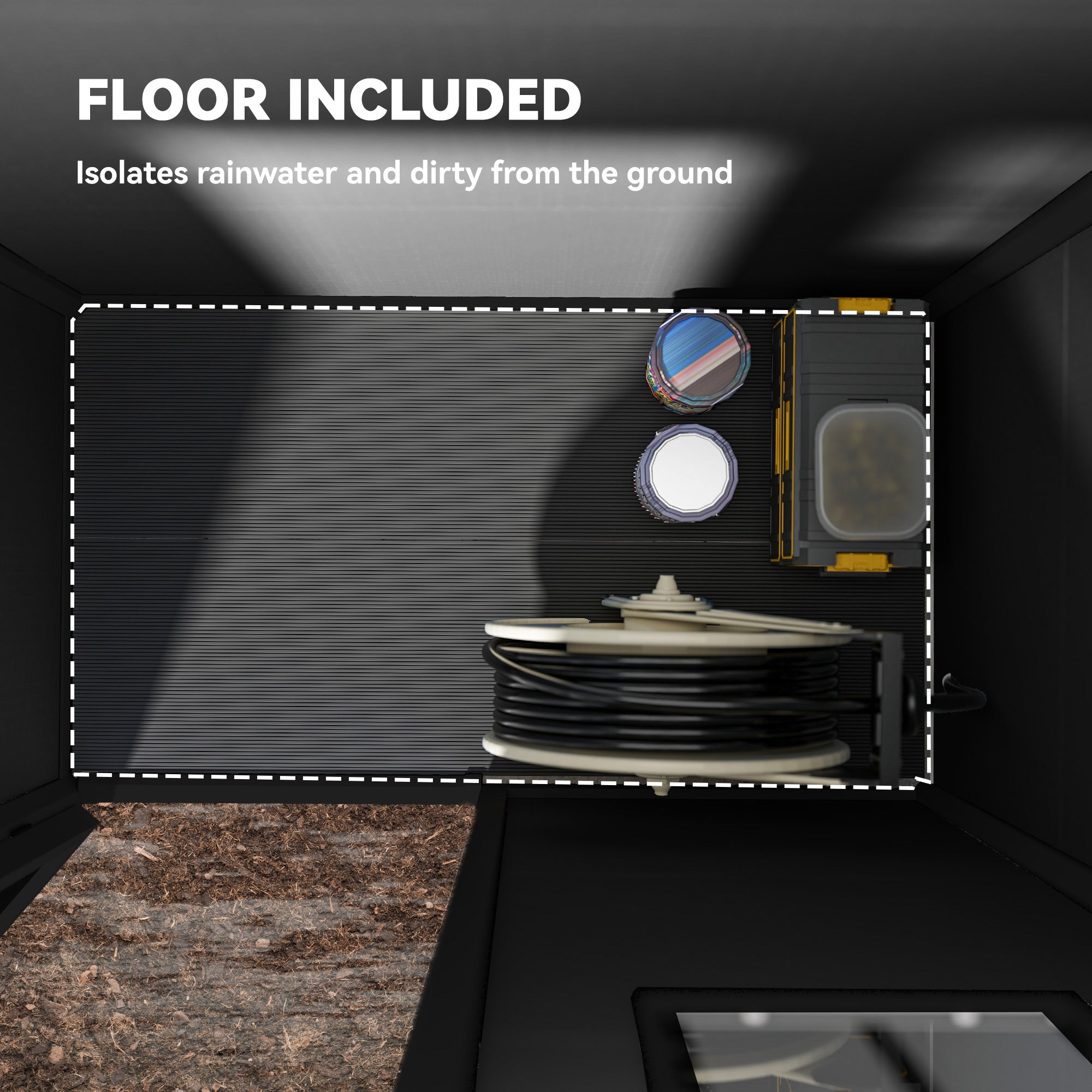 Outsunny 5' x 3' Garden Shed with Floor, Outdoor Storage Shed with Lockable Door, Window and Vent, Dark Grey