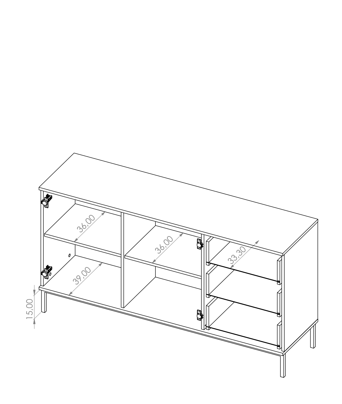 Querty 01 Sideboard Cabinet 150cm