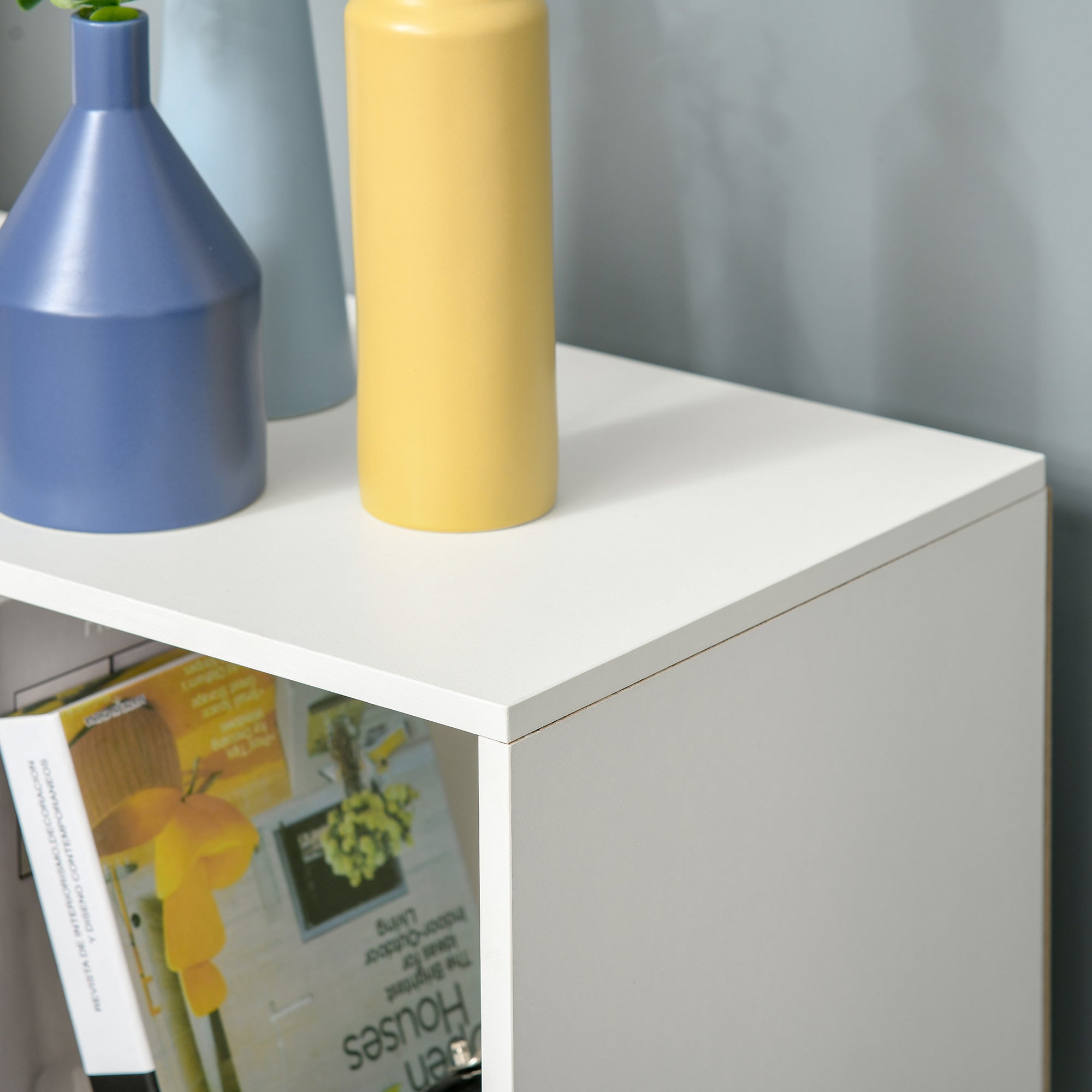 HOMCOM 3-tier 9 Cubes Storage Unit Particle Board Cupboard Bookcase Organiser Home Office Shelves, White