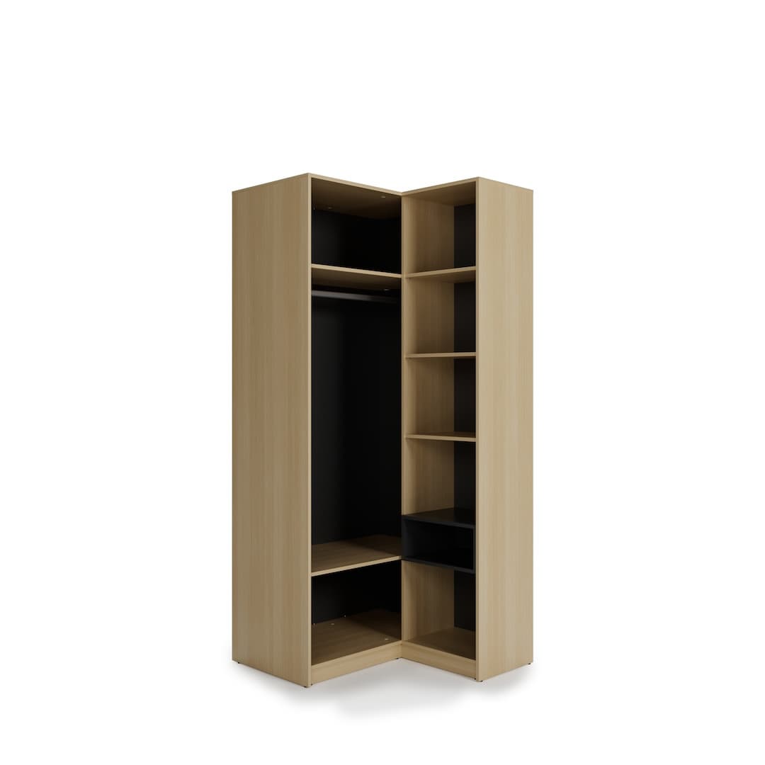 Kanu KN-02 Corner Wardrobe 98cm in White, image 2