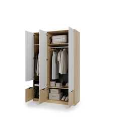 Kanu KN-03 Hinged Door Wardrobe 140cm in White, image 7