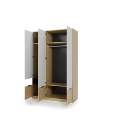 Kanu KN-03 Hinged Door Wardrobe 140cm in White, image 5