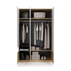 Kanu KN-03 Hinged Door Wardrobe 140cm in White, image 12