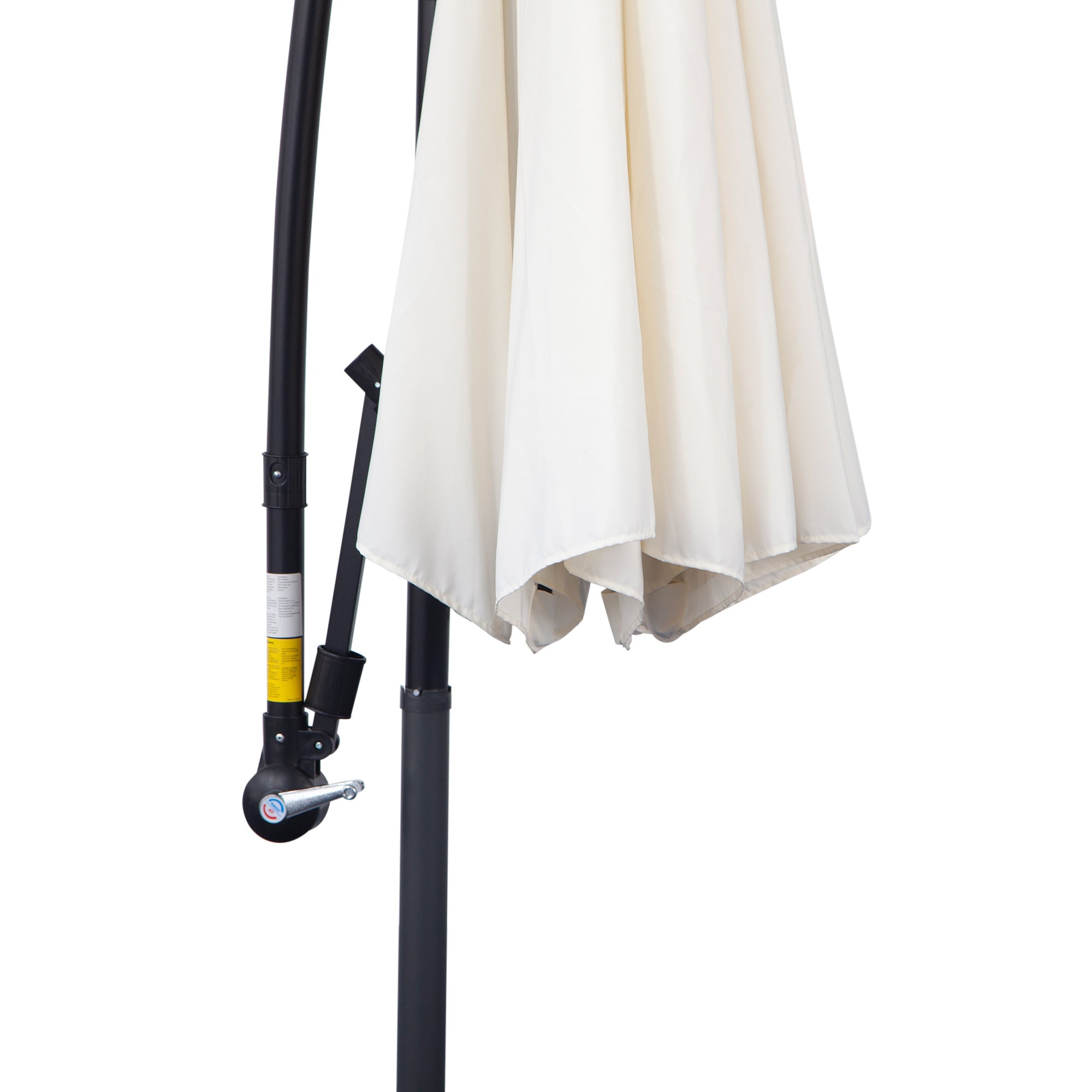 Outsunny 3m Banana Umbrella Parasol, Offset Cantilever Parasol Umbrella with Cross Base, Cream White
