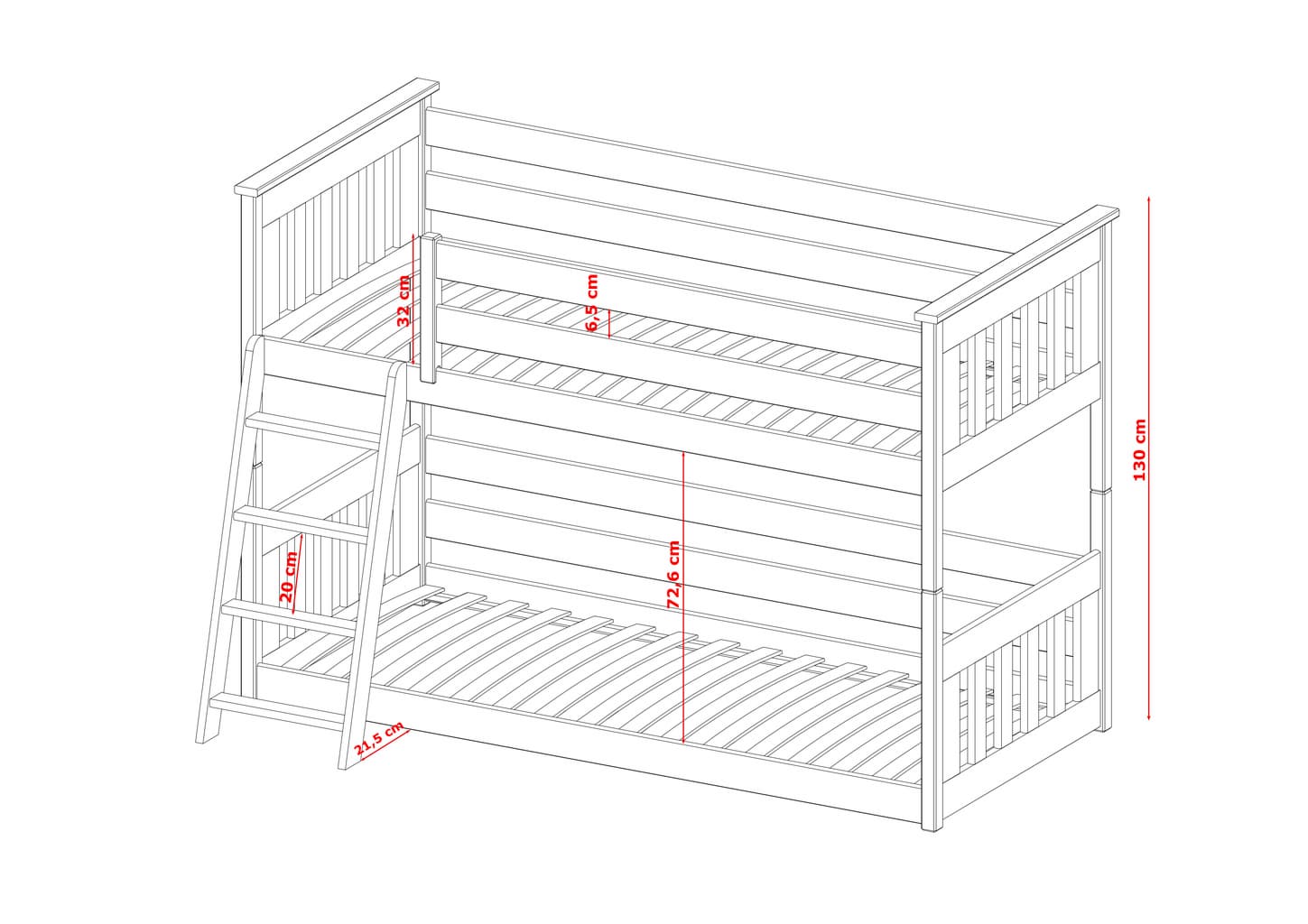 Wooden Bunk Bed Kevin