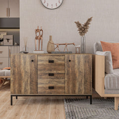 HOMCOM Modern Mango Wood-Effect Sideboard