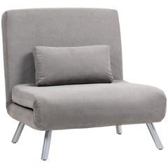 HOMCOM Single Snow Flannel Chair Bed - Grey