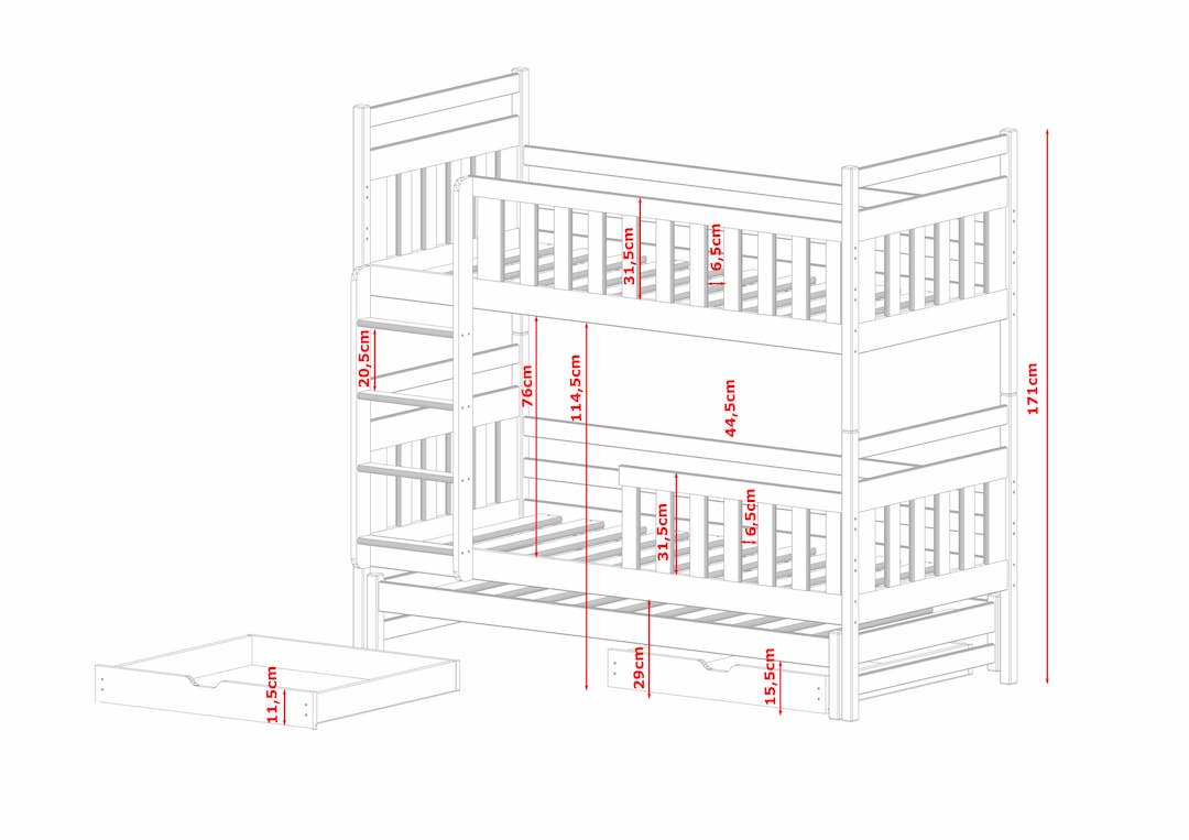 Klara Bunk Bed with Trundle and Storage