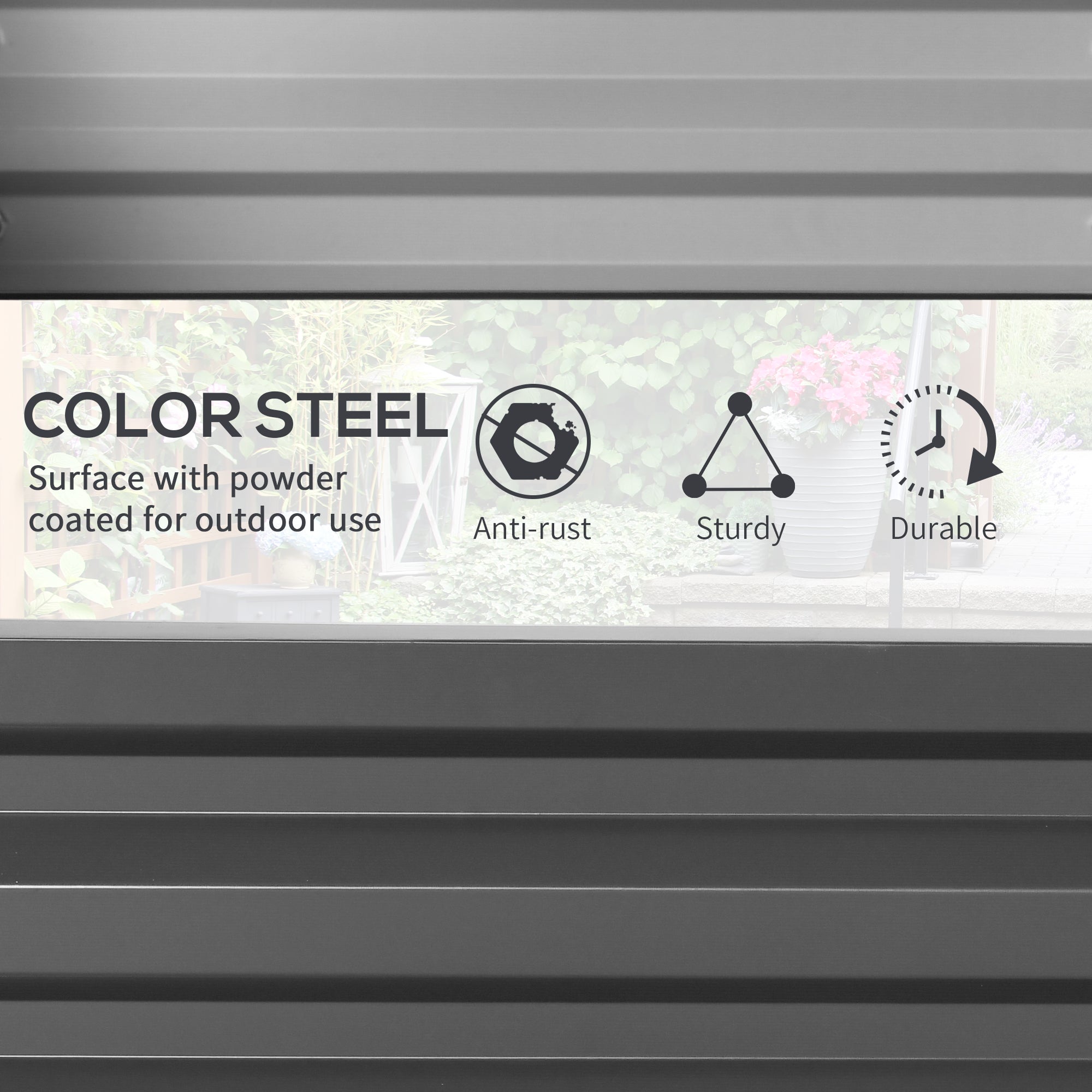 Outsunny Rectangle Raised Garden Bed Box with Weatherized Steel Frame for Vegetables, Flowers, & Herbs, 120 cm x 60 cm x 30.5 cm, Light Grey