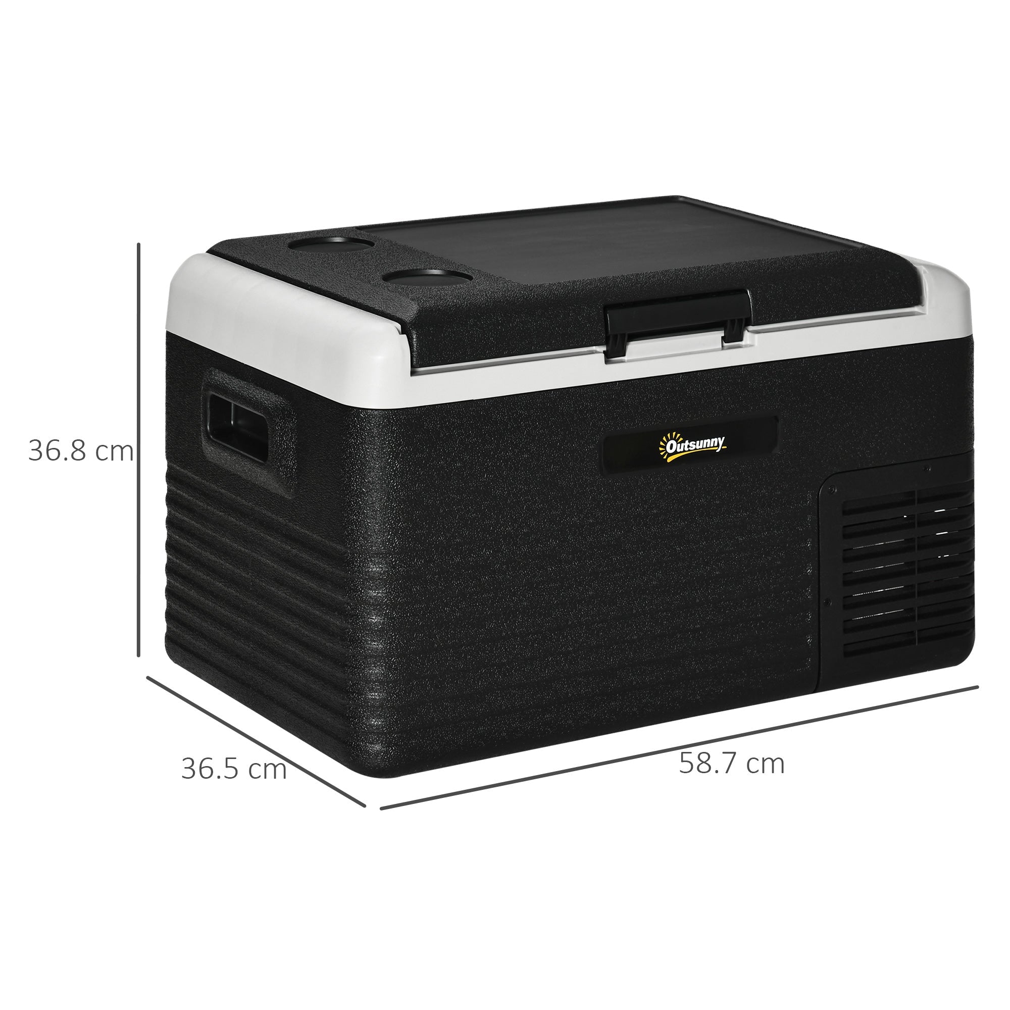 Outsunny 30L Portable Car Refrigerator - Grey and Black