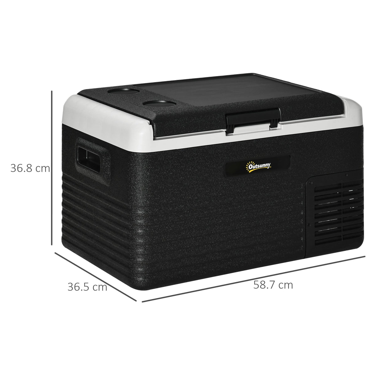 Outsunny 30L Portable Car Refrigerator - Grey and Black